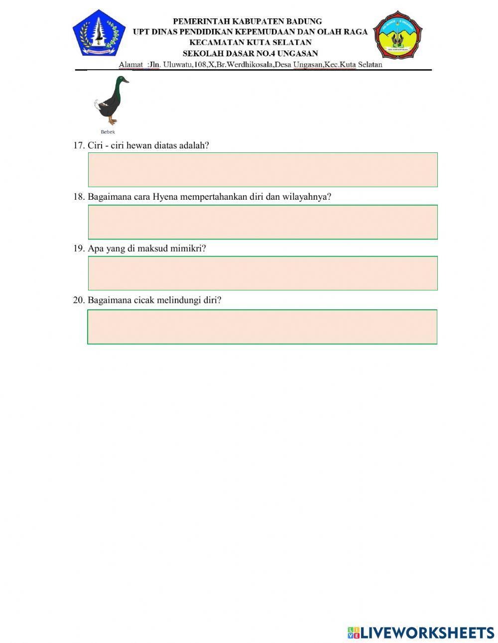 Evaluasi Tema 2 Subtema 2
