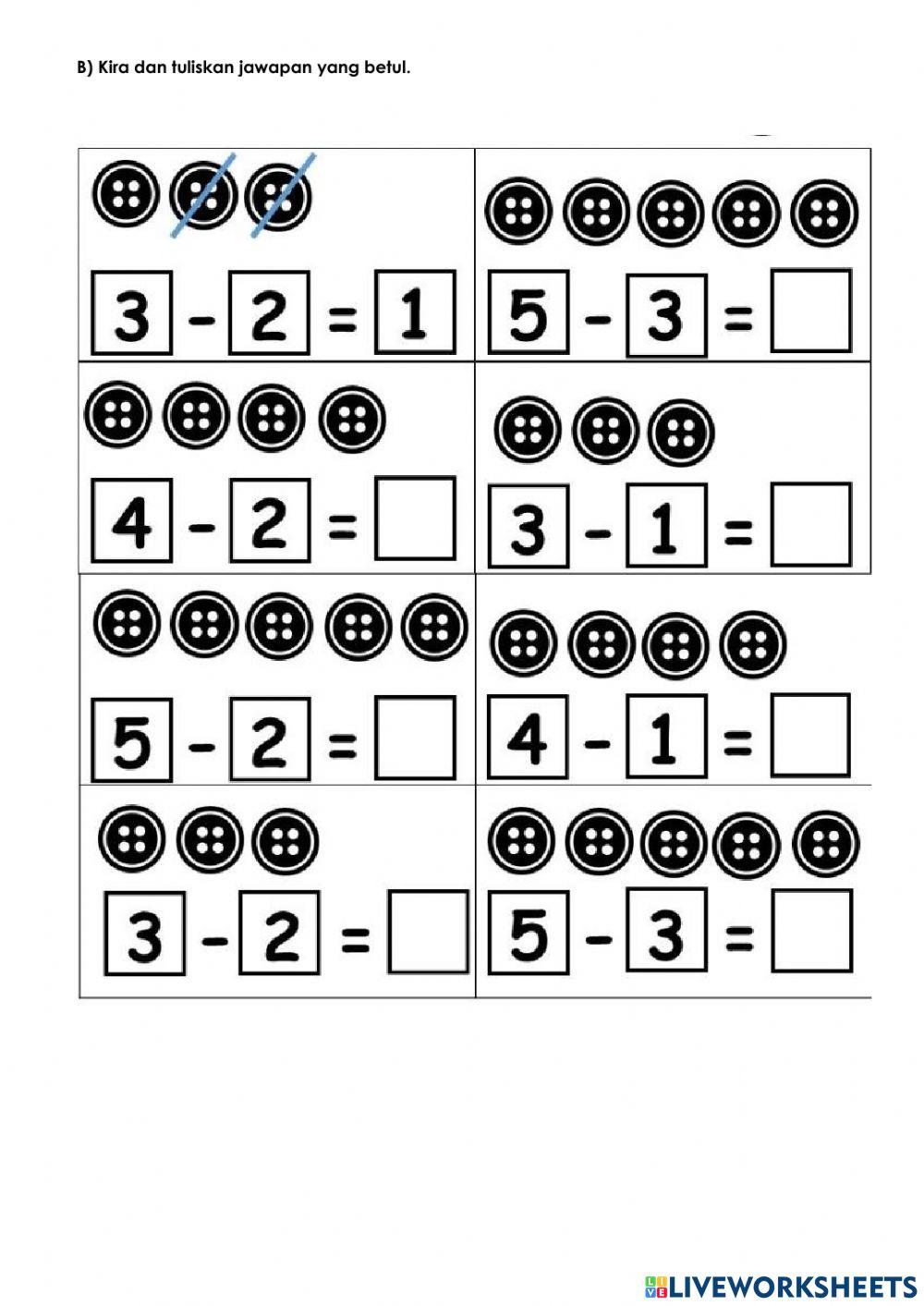 Nombor 1-10 dan Tolak Dalam Lingkungan 10