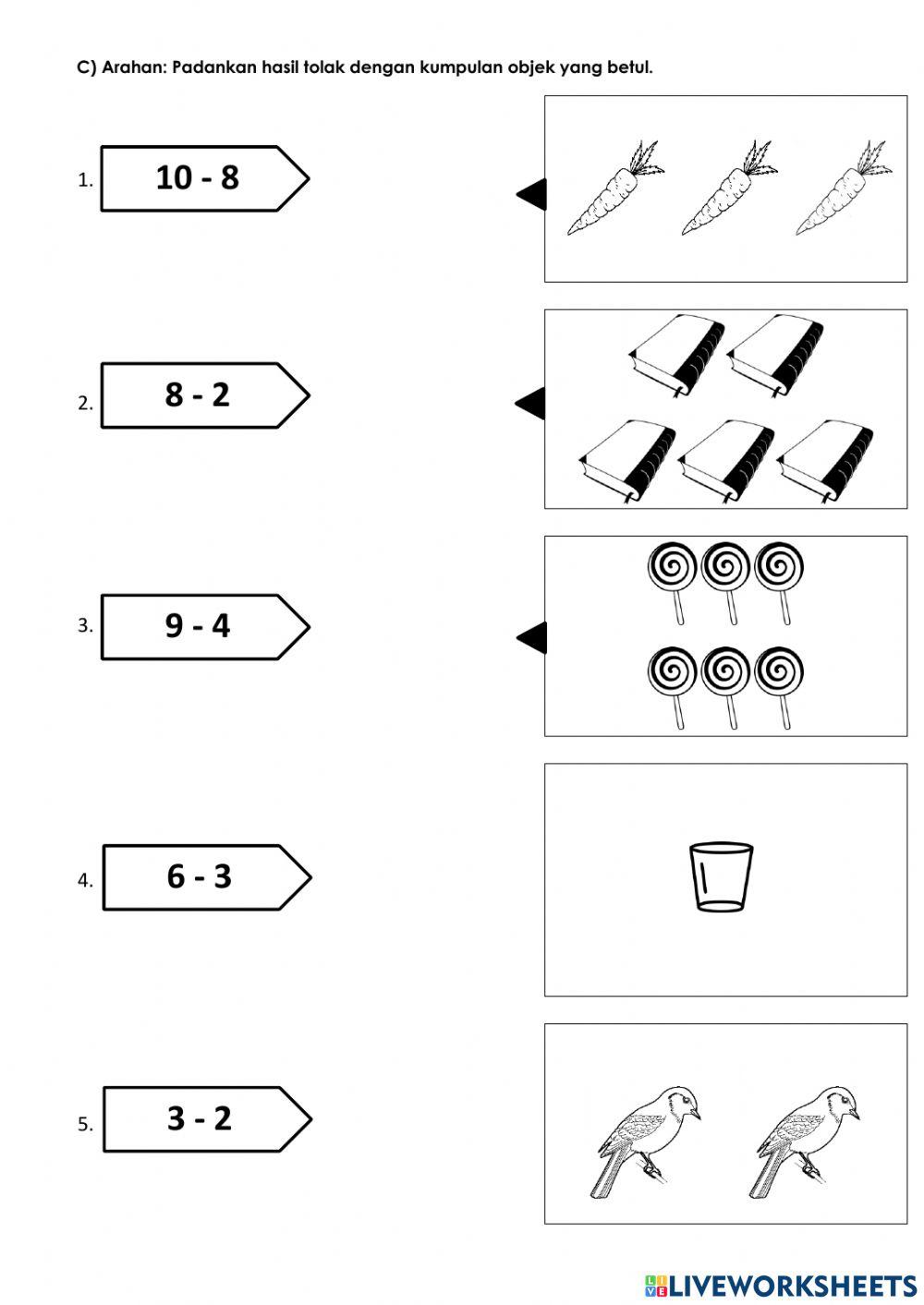 Nombor 1-10 dan Tolak Dalam Lingkungan 10