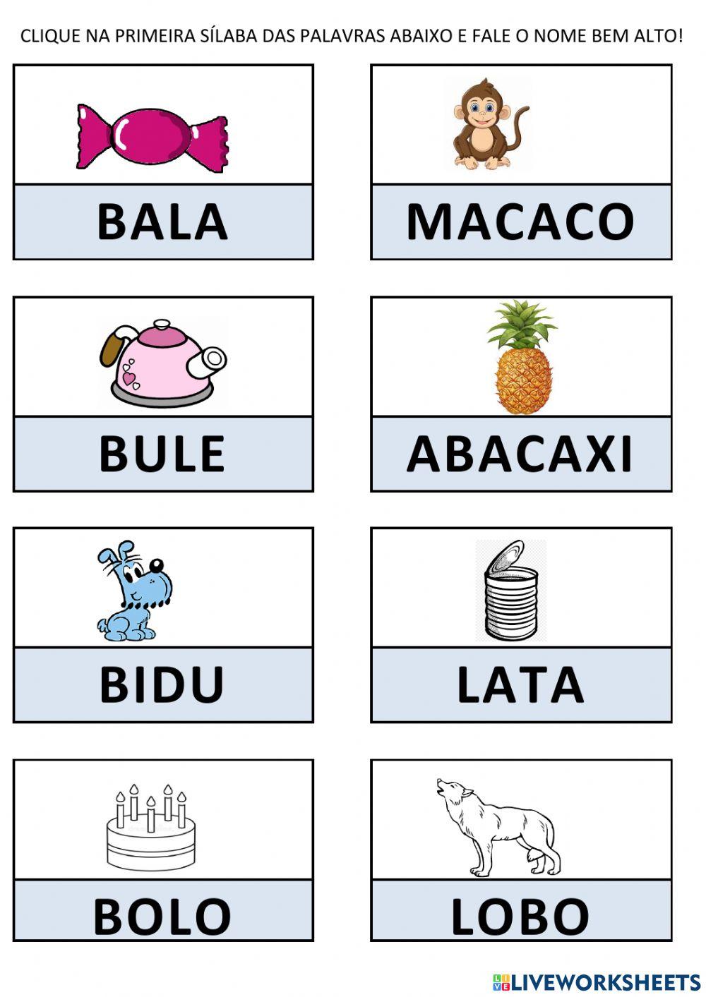 Jogo da primeira sílaba