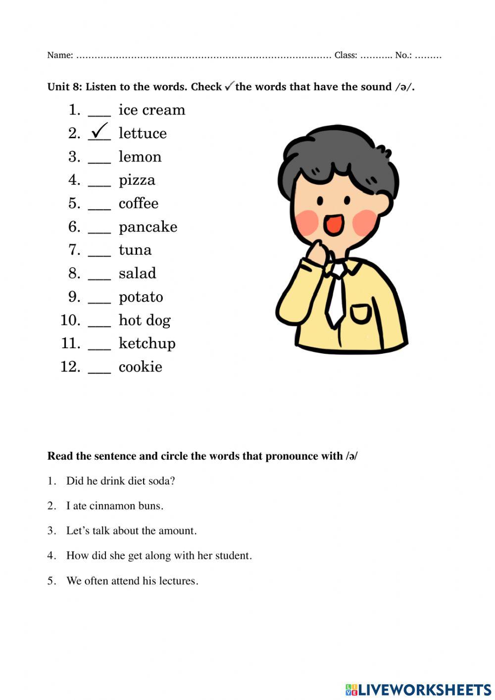 Pronunciation Pairs Unit 8