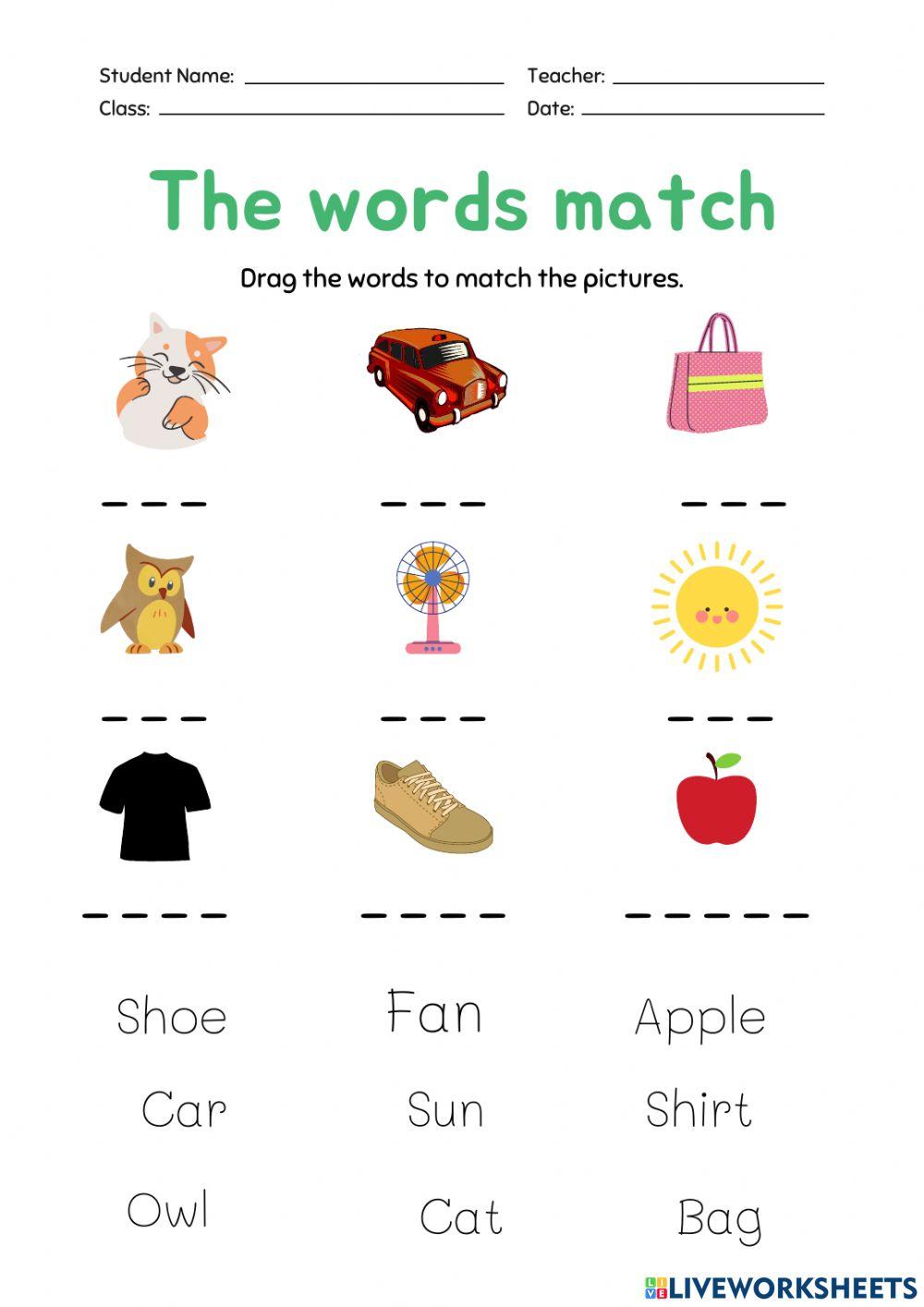 The words match