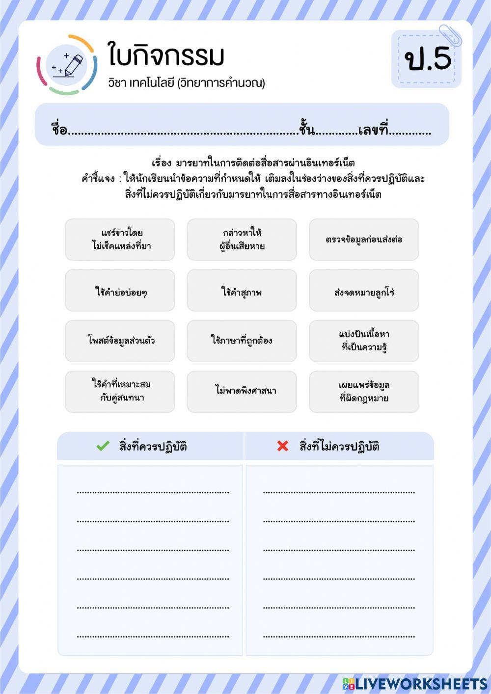 มารยาทในการติดต่อสื่อสารผ่านทางอินเทอร์เน็ต