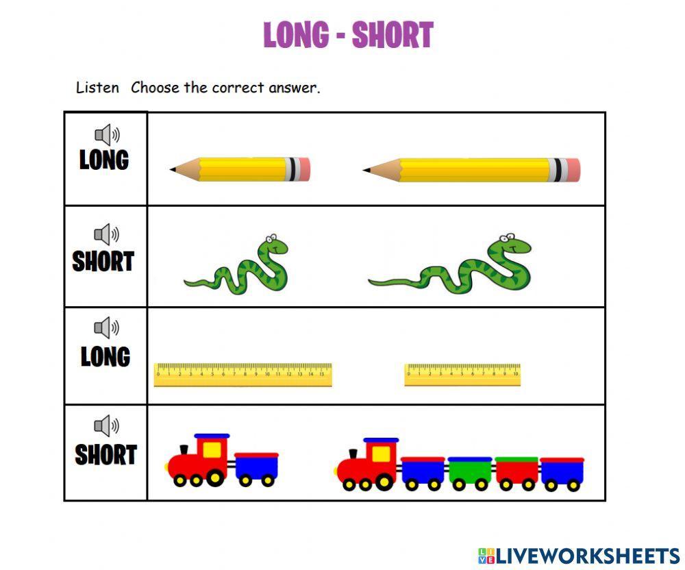 Long Short Interactive Worksheet Live Worksheets, 48 OFF