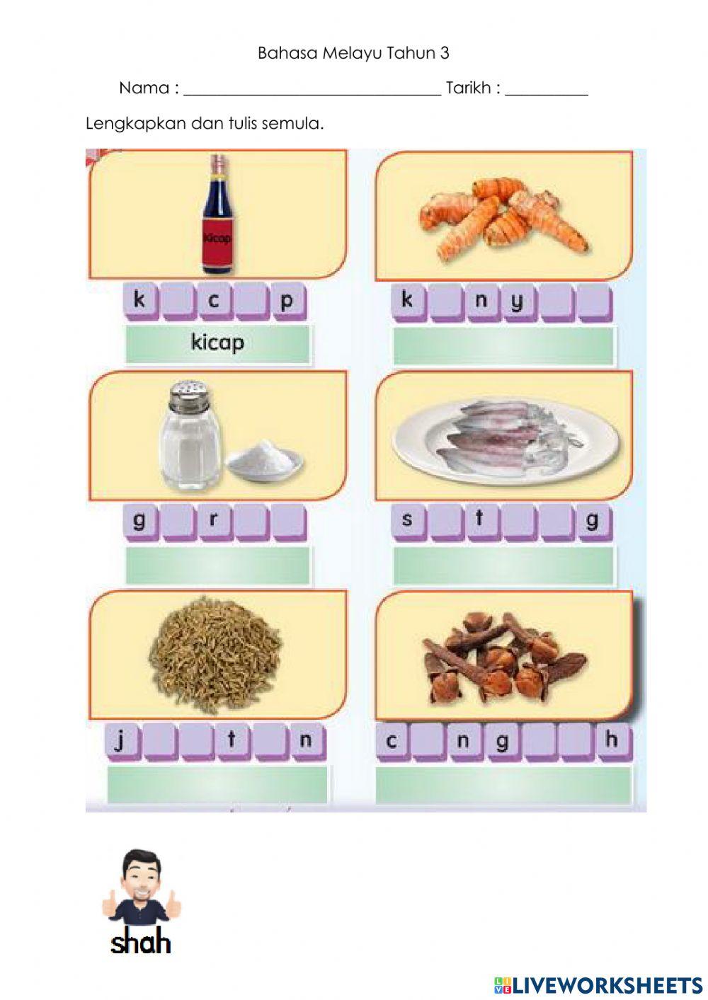 Tulis suku kata tertutup interactive worksheet | Live Worksheets