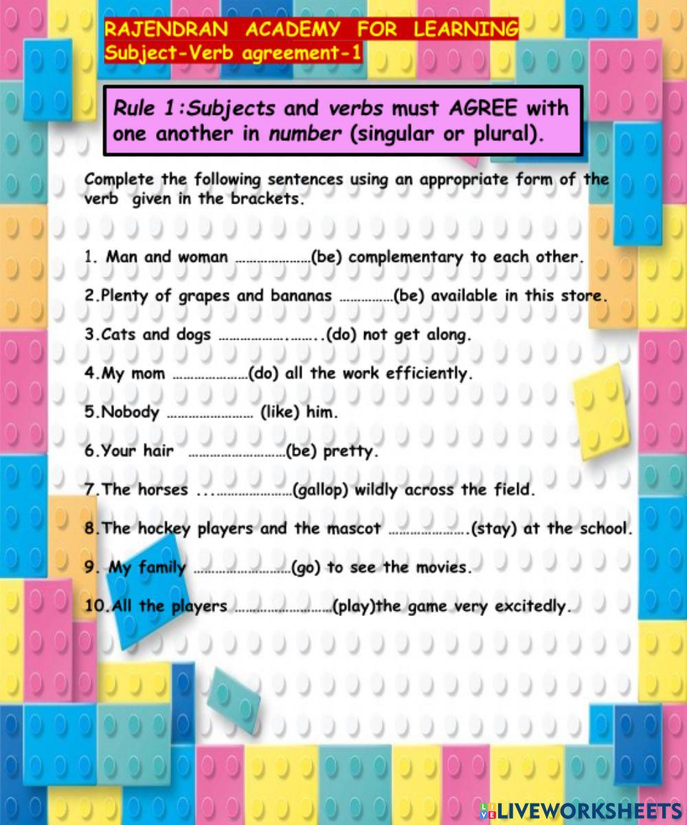 Subject verb agreement