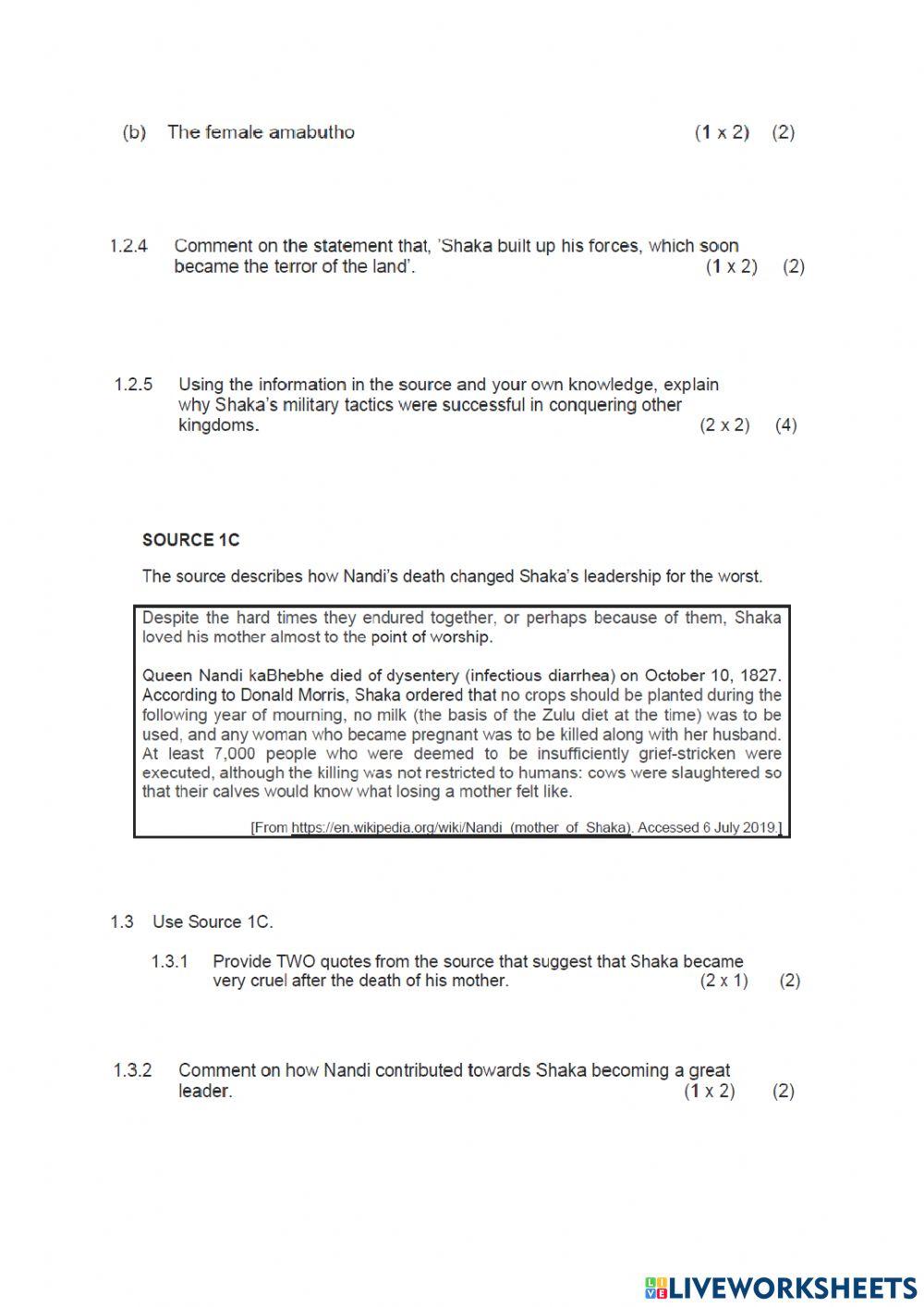 Exam History paper 1 part 1