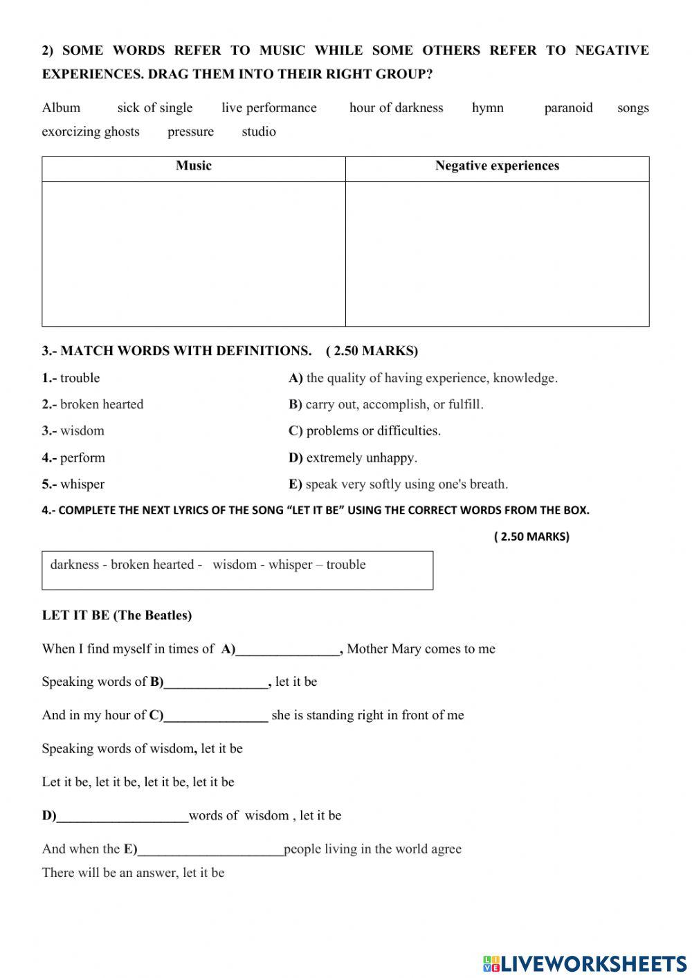 Let it be By Beatles song