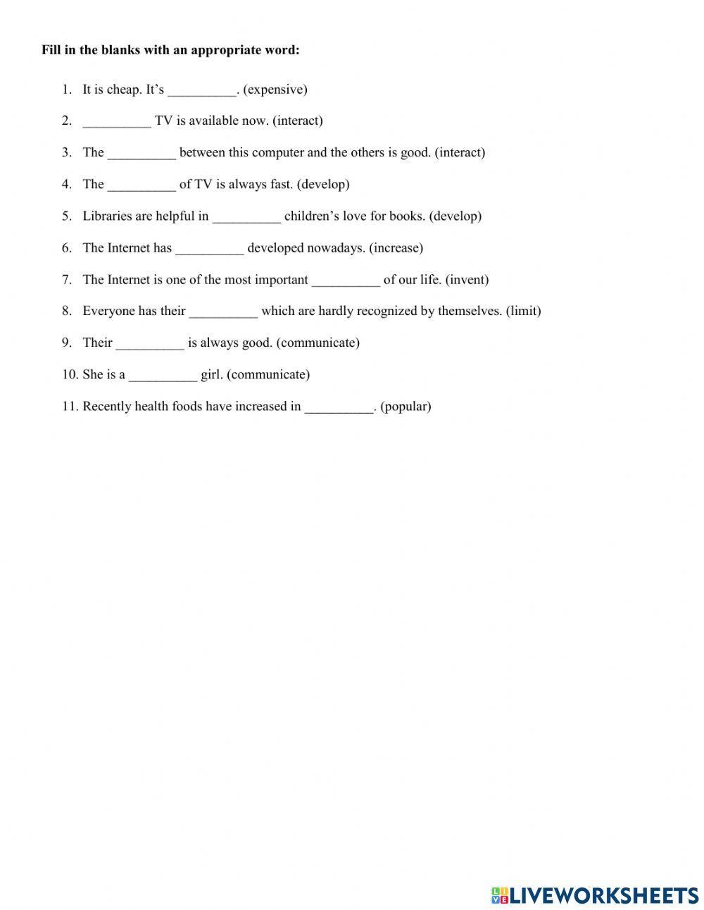 Word Form Grade 9 Unit 5 (part 1)