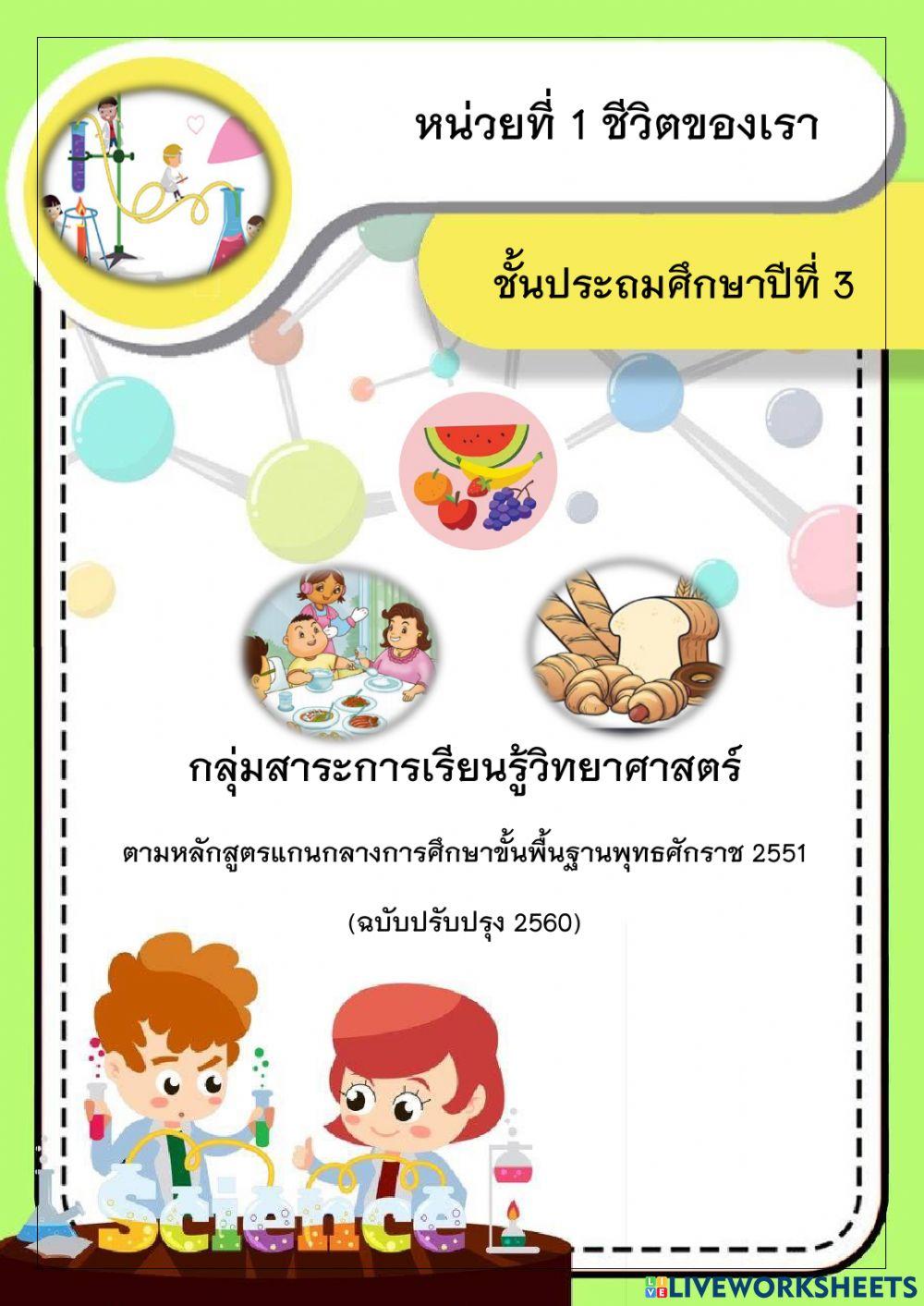 ใบงานวิทยาศาสตร์ ป. 3