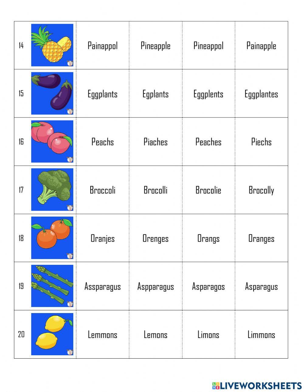 Fruits and Vegetables - 3.5.5°