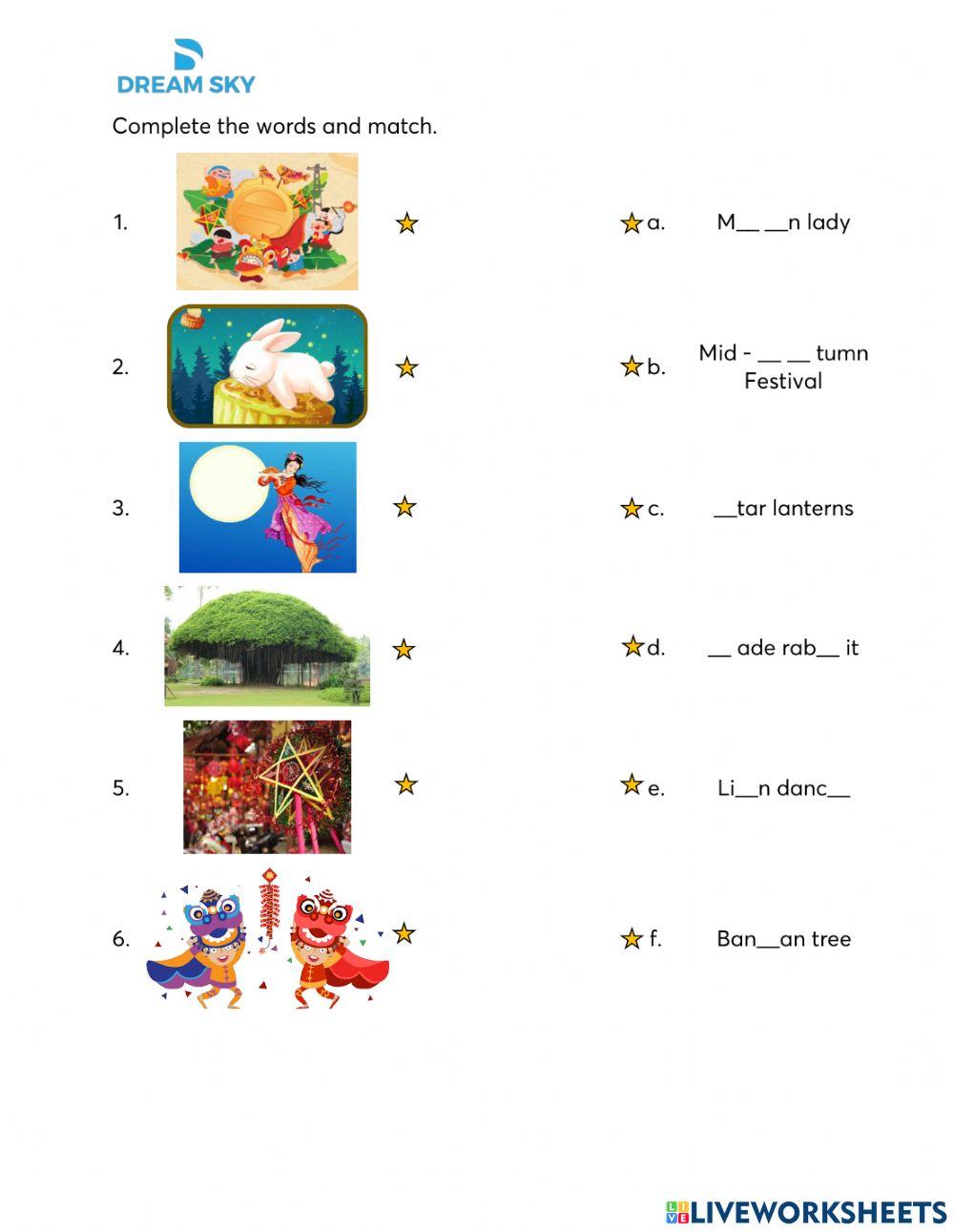 Mid-Autumn Festival Worksheet worksheet | Live Worksheets mid-autumn-festival-worksheet-worksheet-live-worksheets