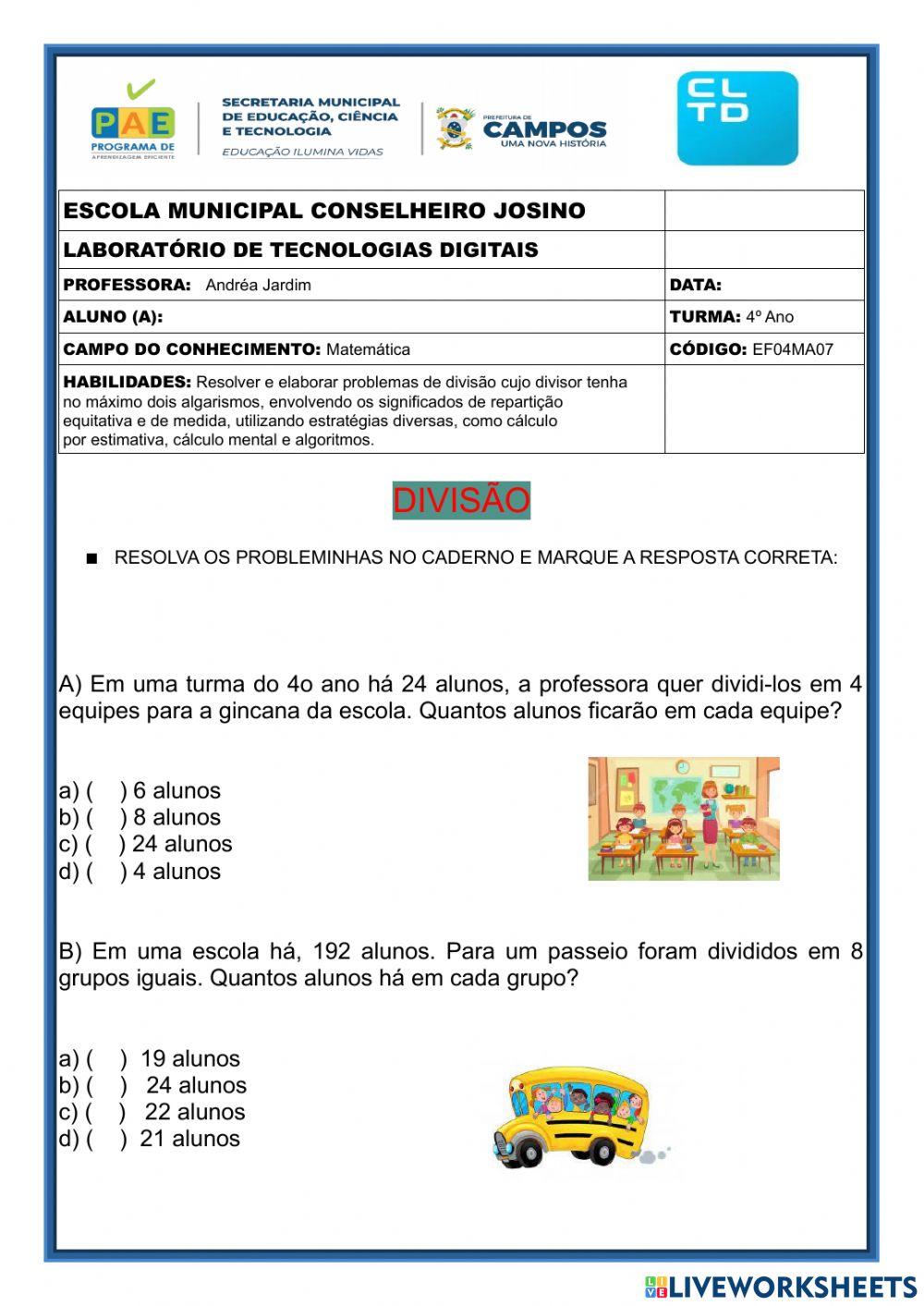 Probleminhas com divisão