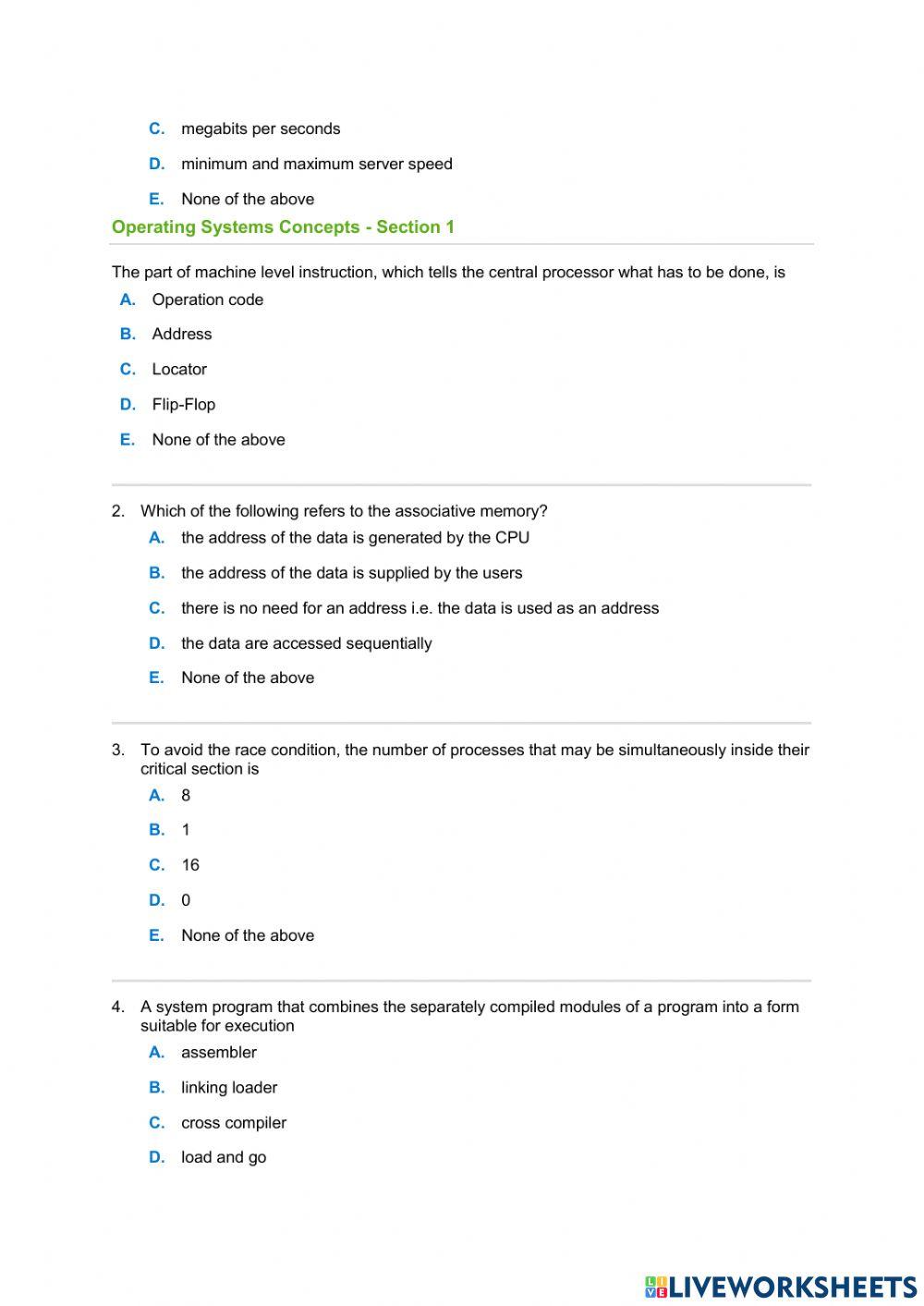 Computer science paper 1 part 2