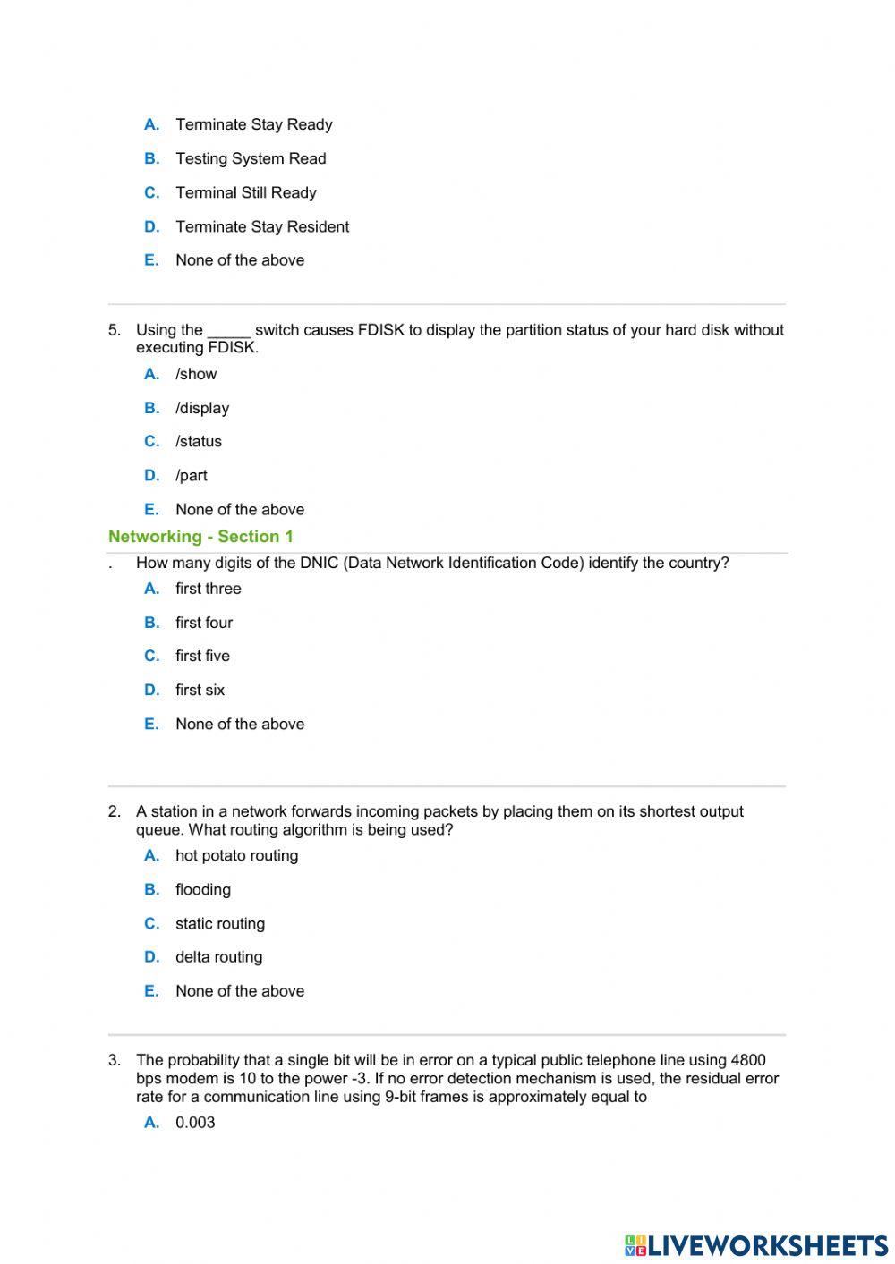 Computer science paper 1 part 2