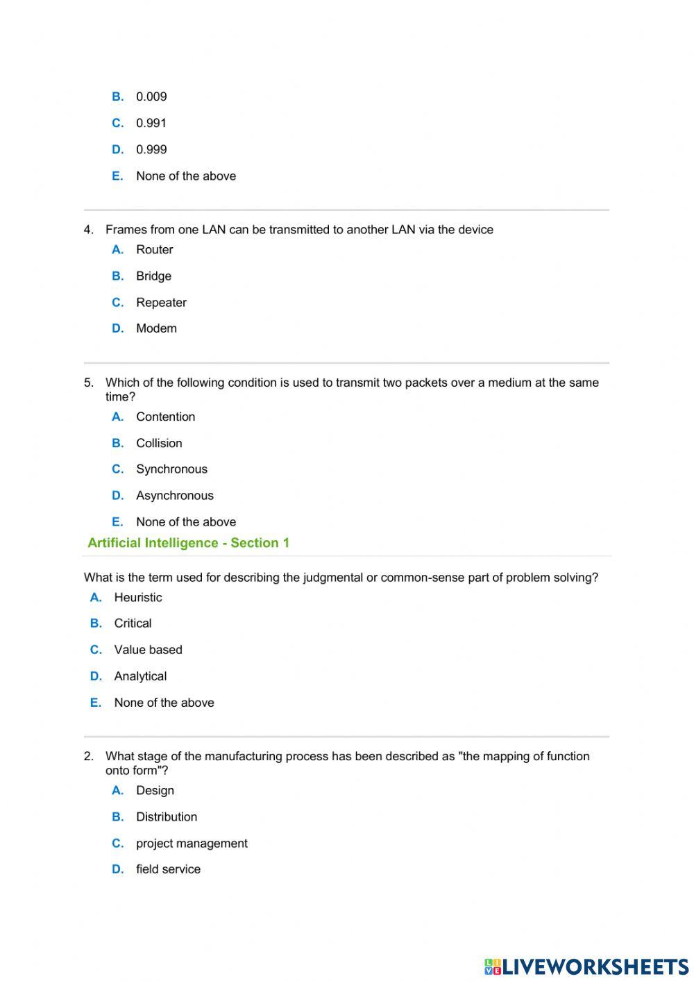 Computer science paper 1 part 2