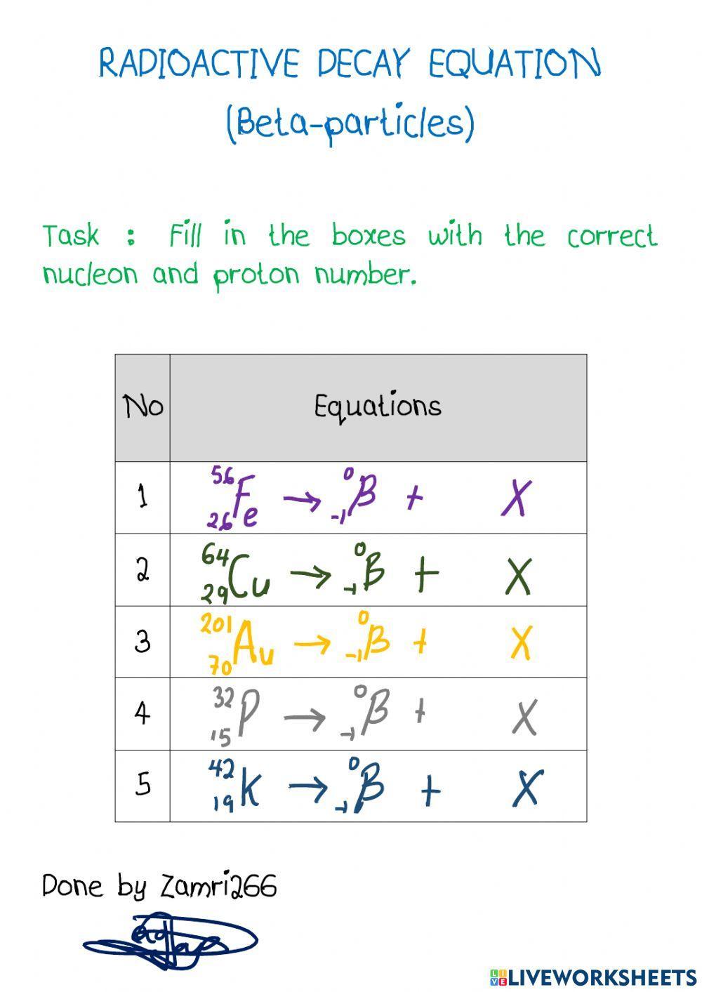 Radioactive Decay Worksheet 2
