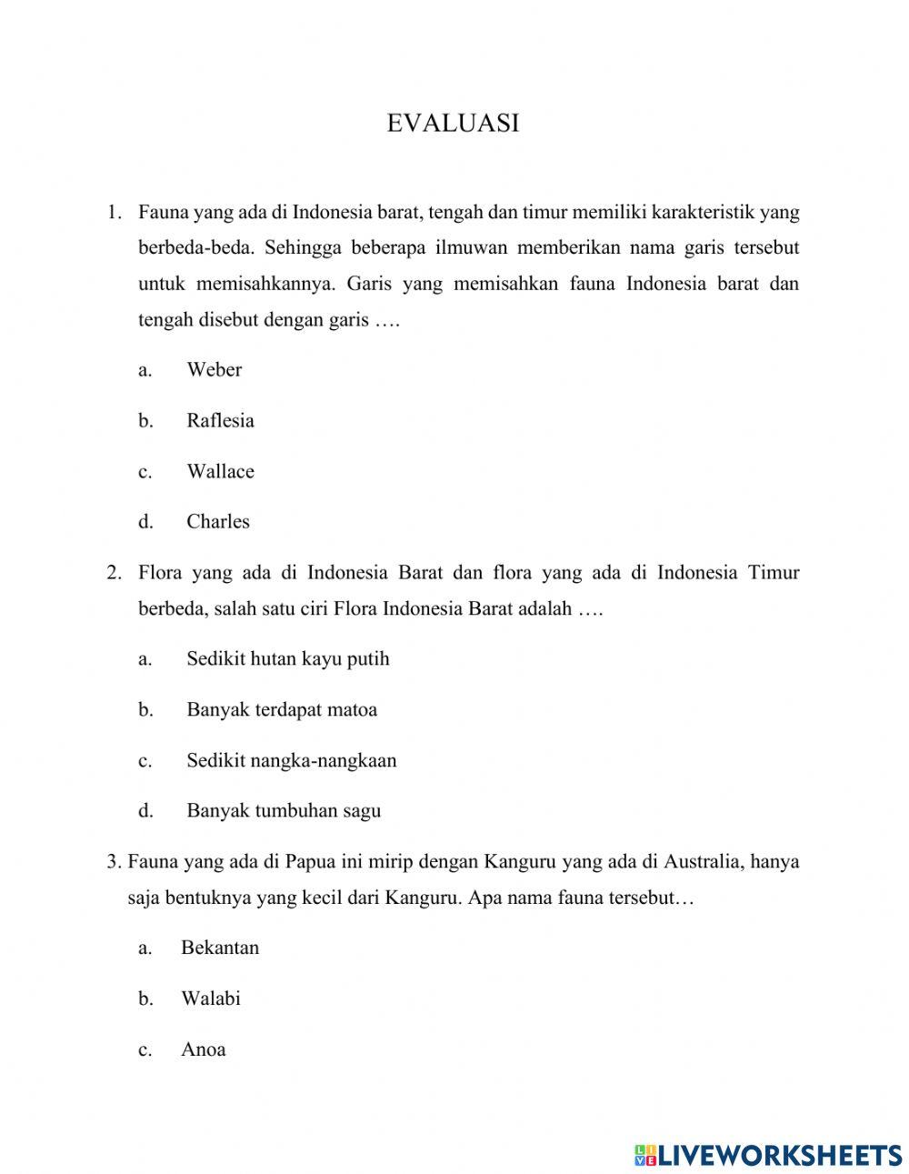 Soal evaluasi kls 5