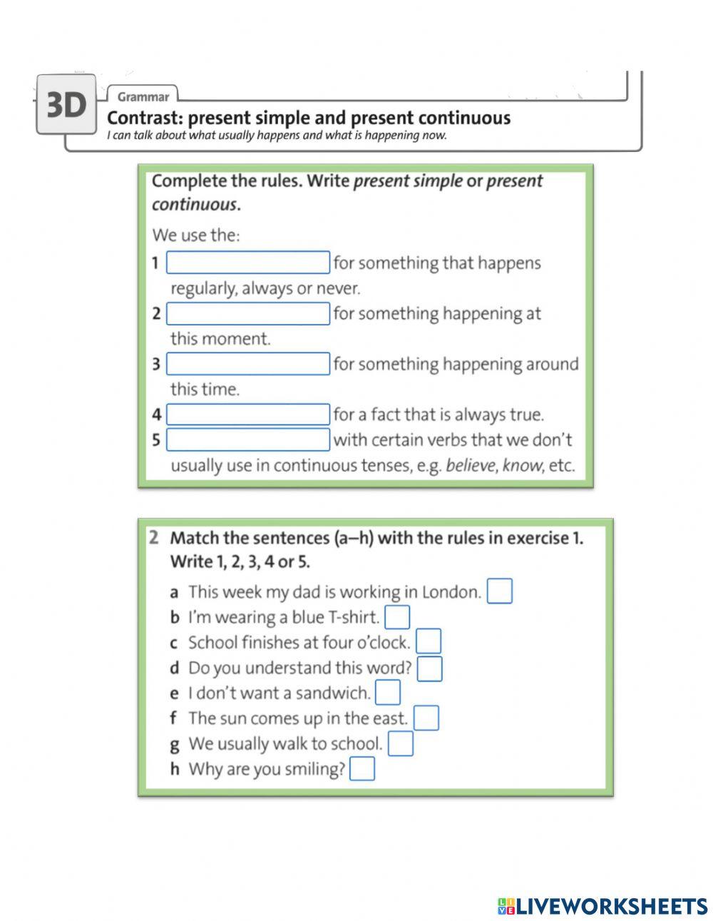 3d.Contrast: Present Simple and Present Continuous