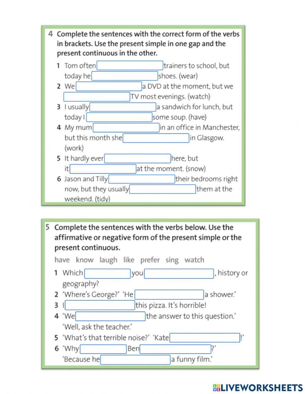 3d.Contrast: Present Simple and Present Continuous