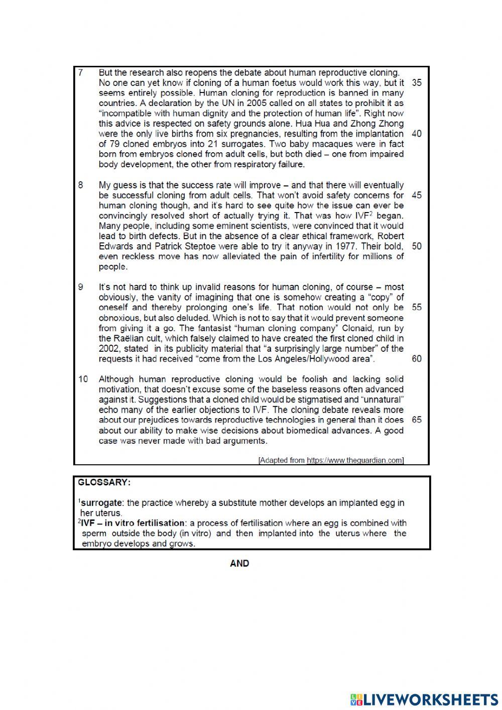 English paper 1 part 1