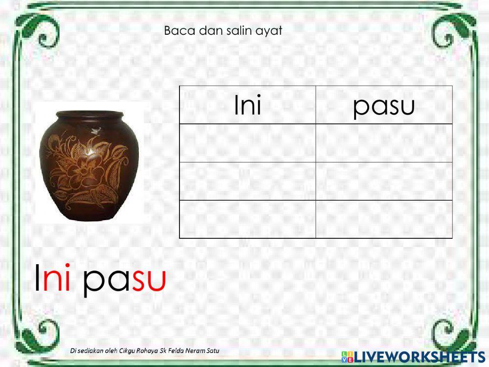 Salin suku kata kvkv CIKGU ROHAYA