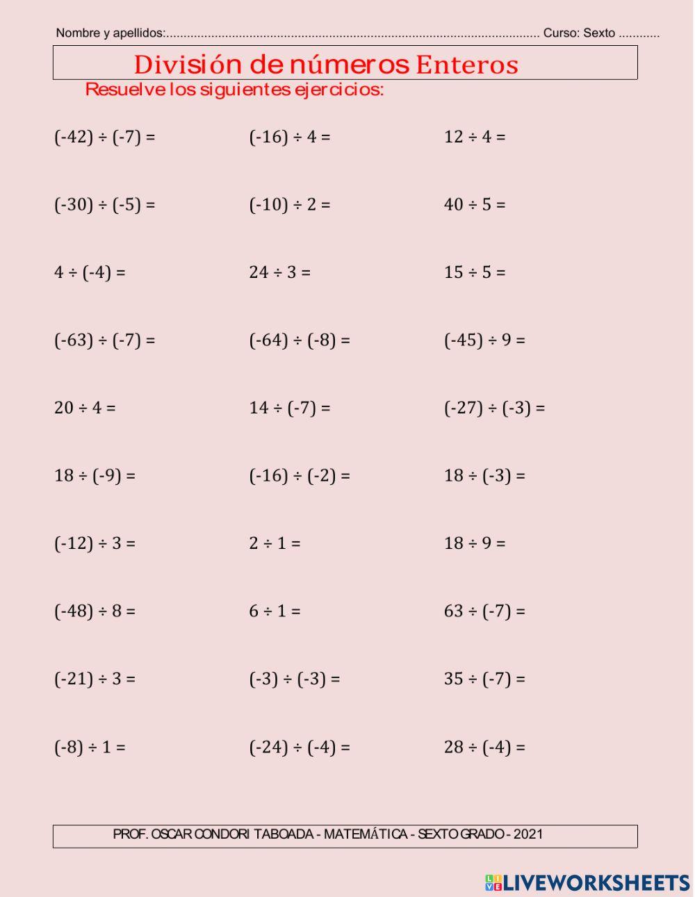 Los números enteros