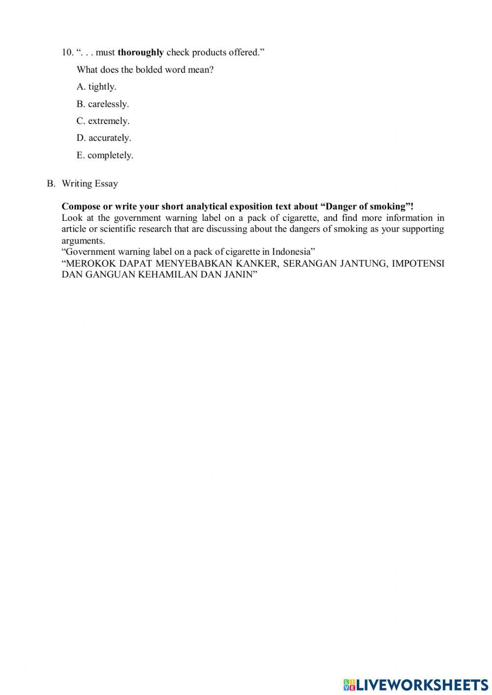 Evaluation Analytical exposition Text 3