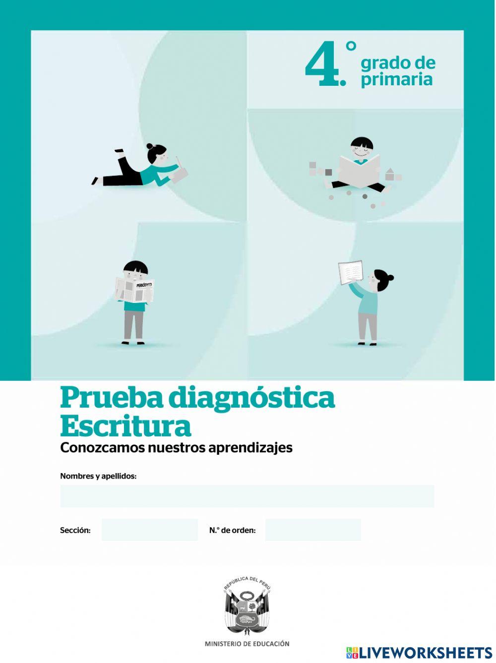 Prueba diagnóstica de Escritura-4to grado