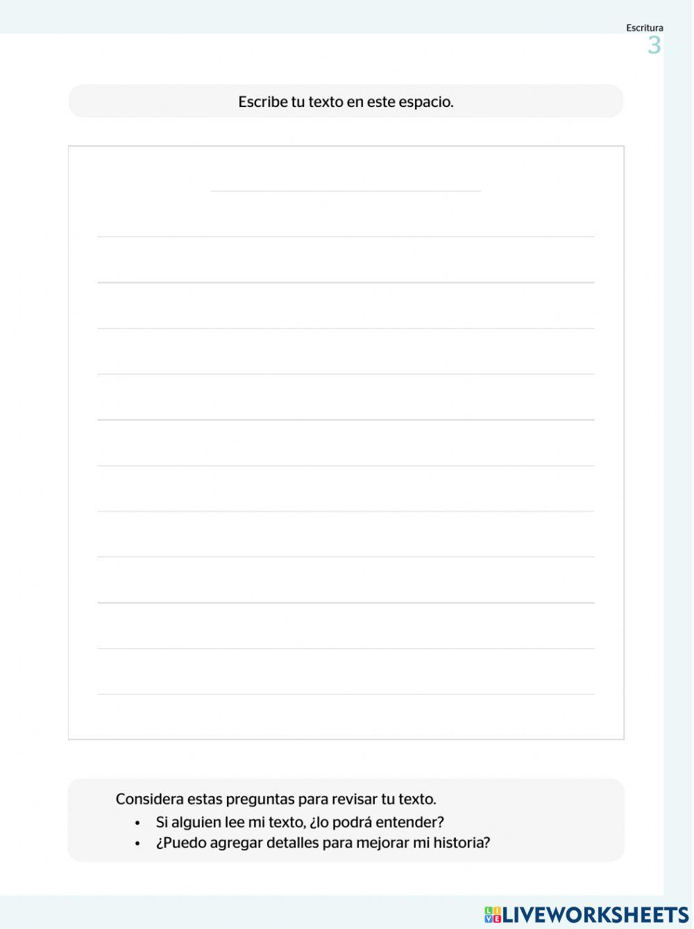 Prueba diagnóstica de Escritura-4to grado