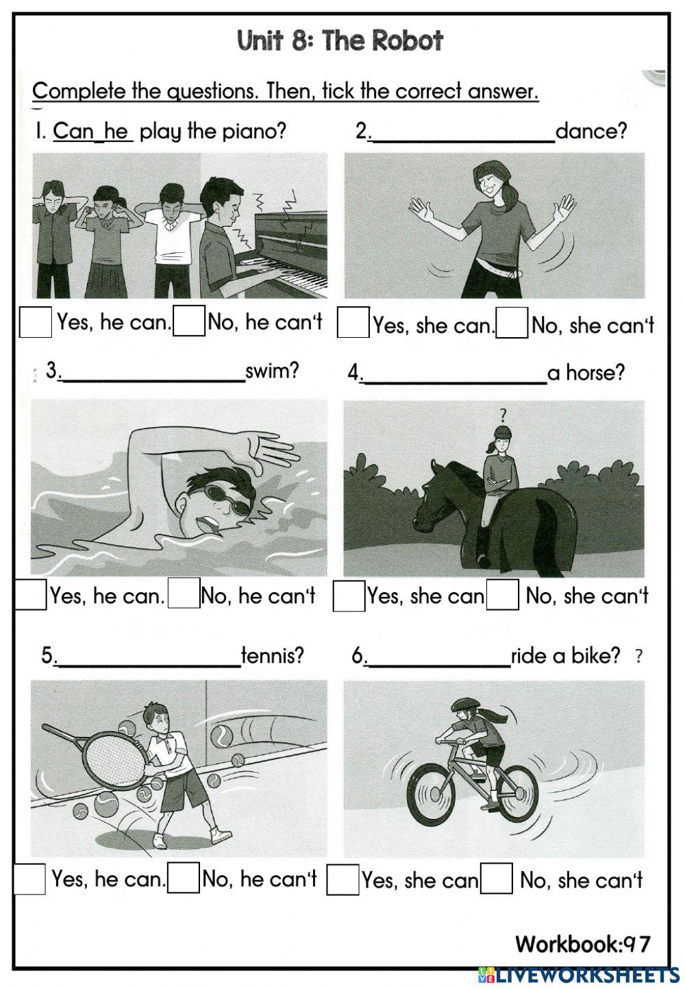 Unit 8: The robot (WB page 97)