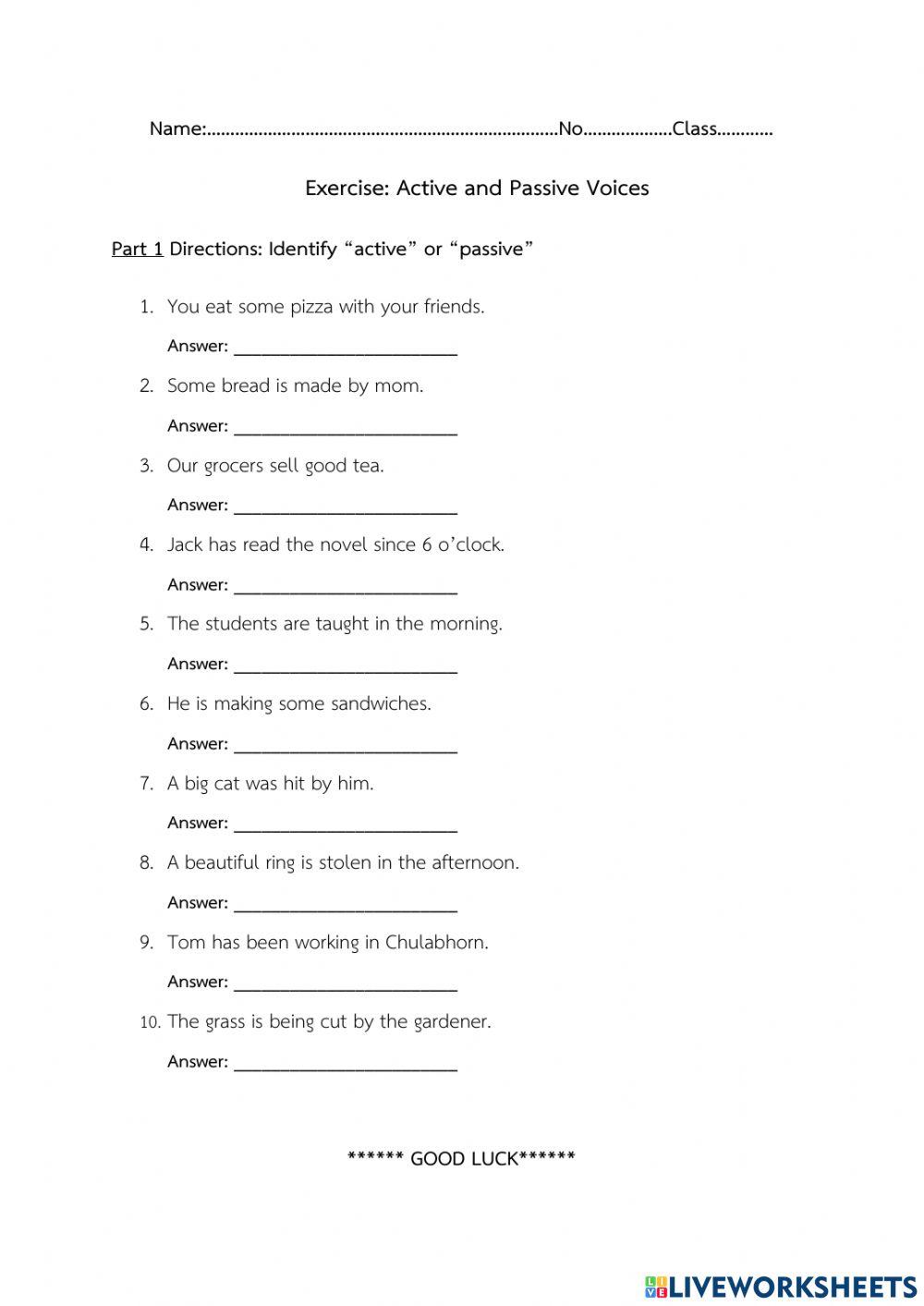 Active and Passive Voices