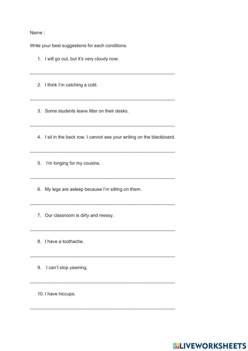 Giving suggestion (English)