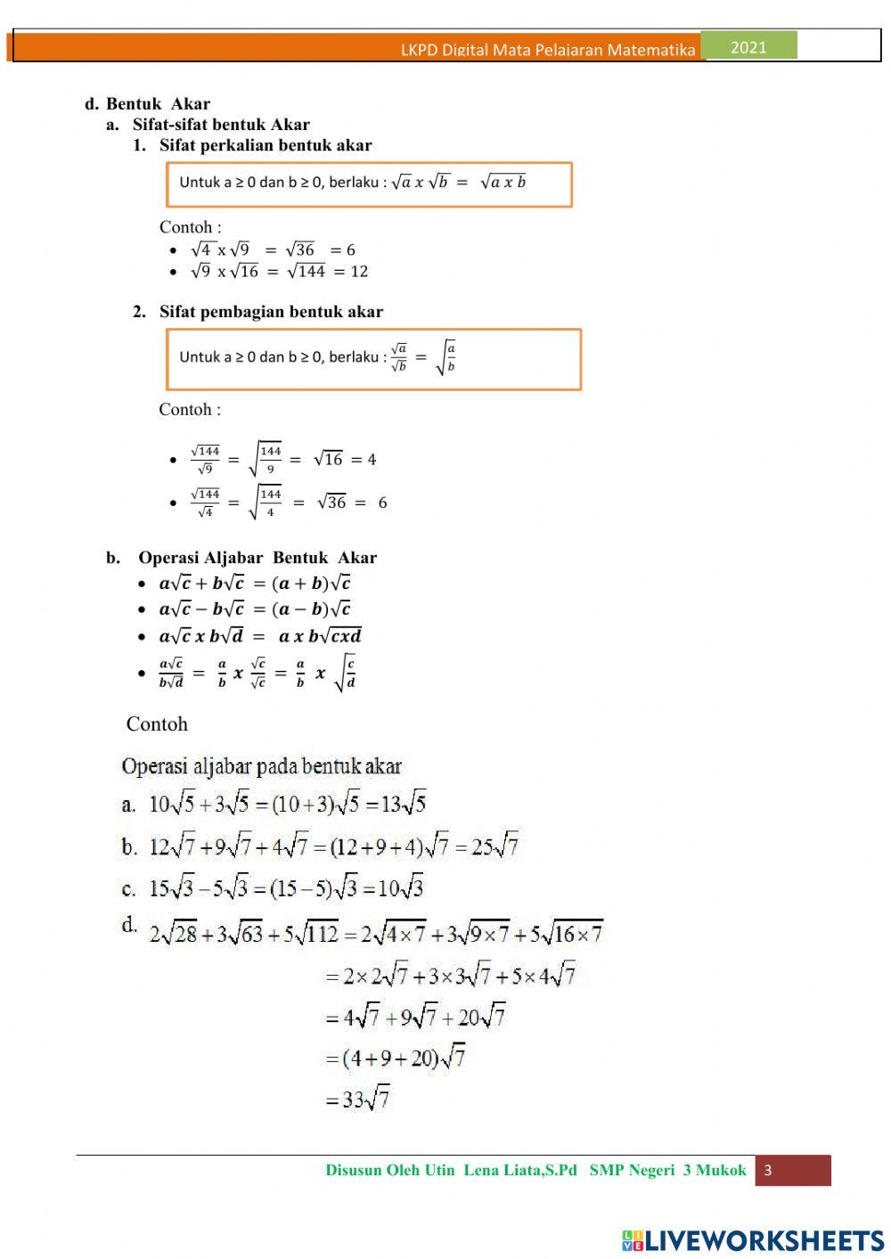 LKPD Digital Mapel Matematika 2