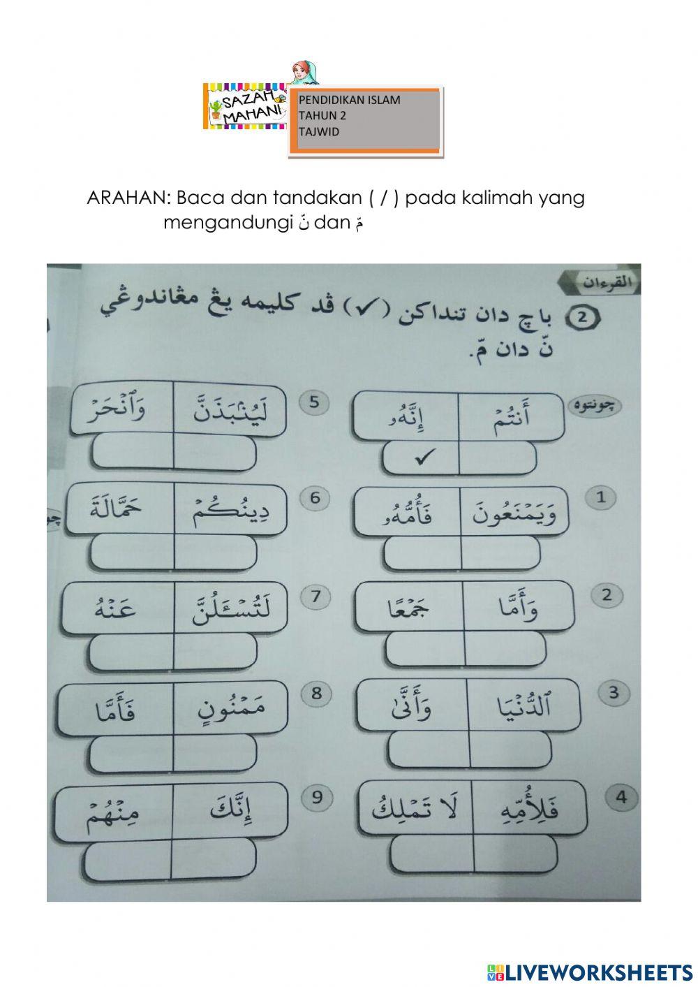 Tandakan jawapan yang betul