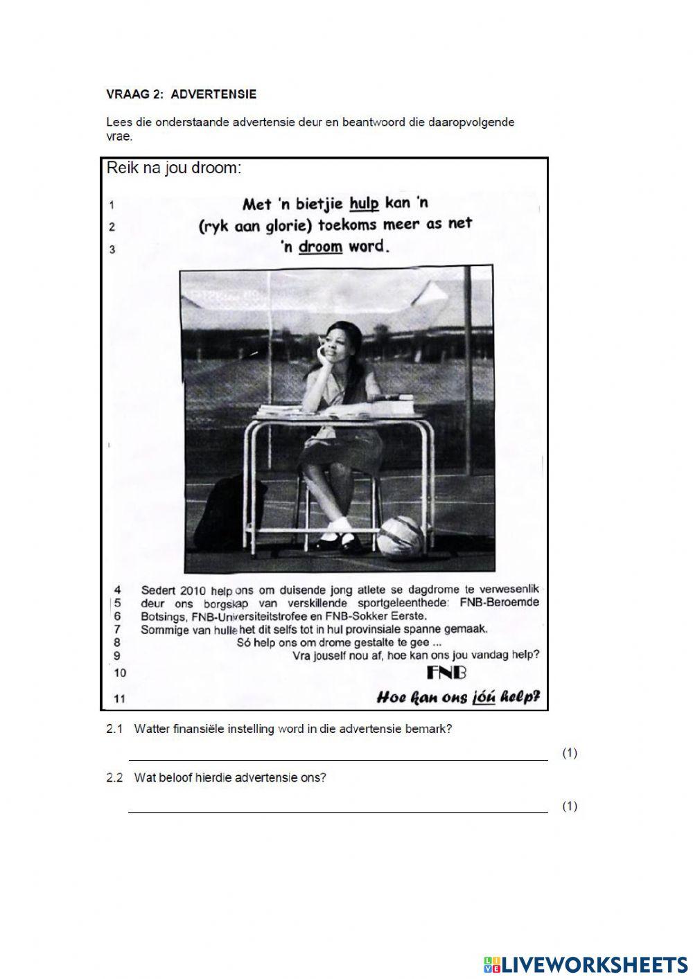 Afrikaans paper 1 part 1