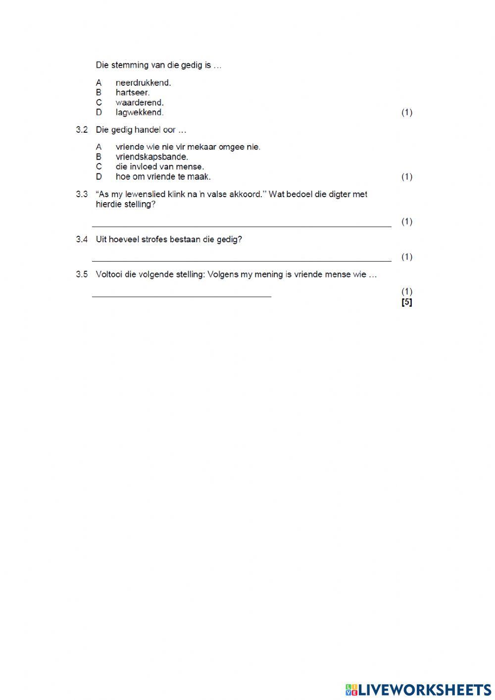 Afrikaans paper 1 part 1