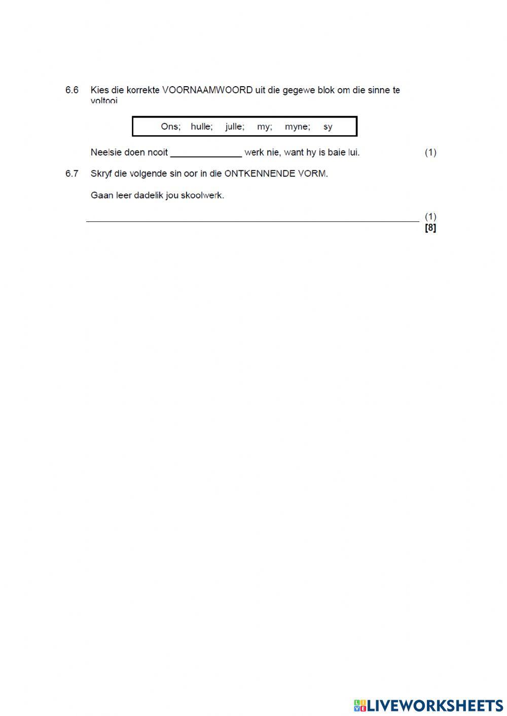 Afrikaans paper 1 part 2