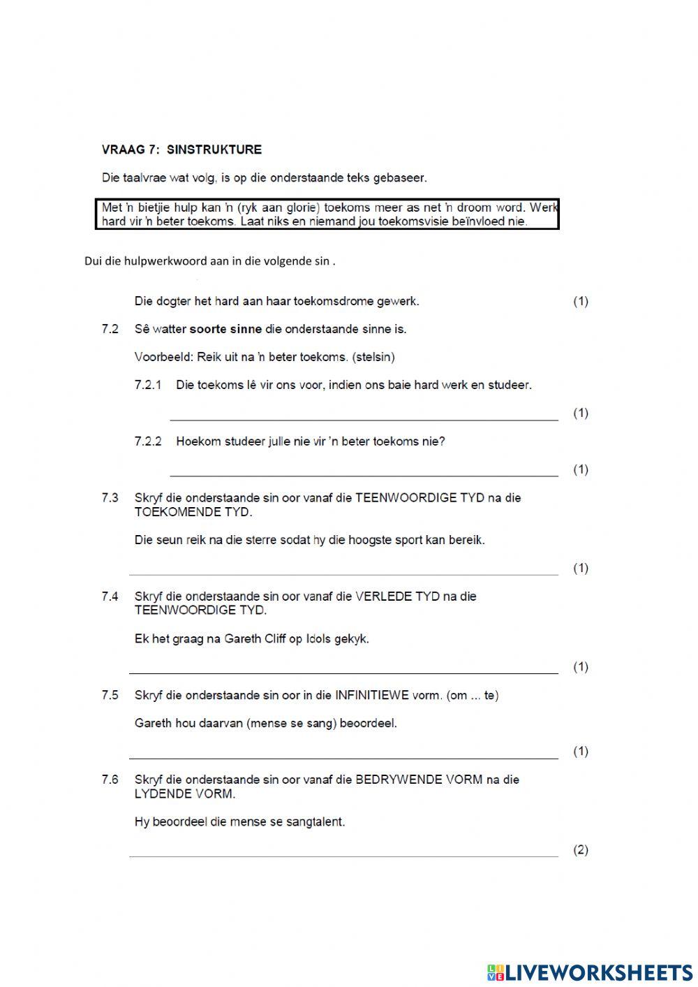 Afrikaans paper 1 part 3