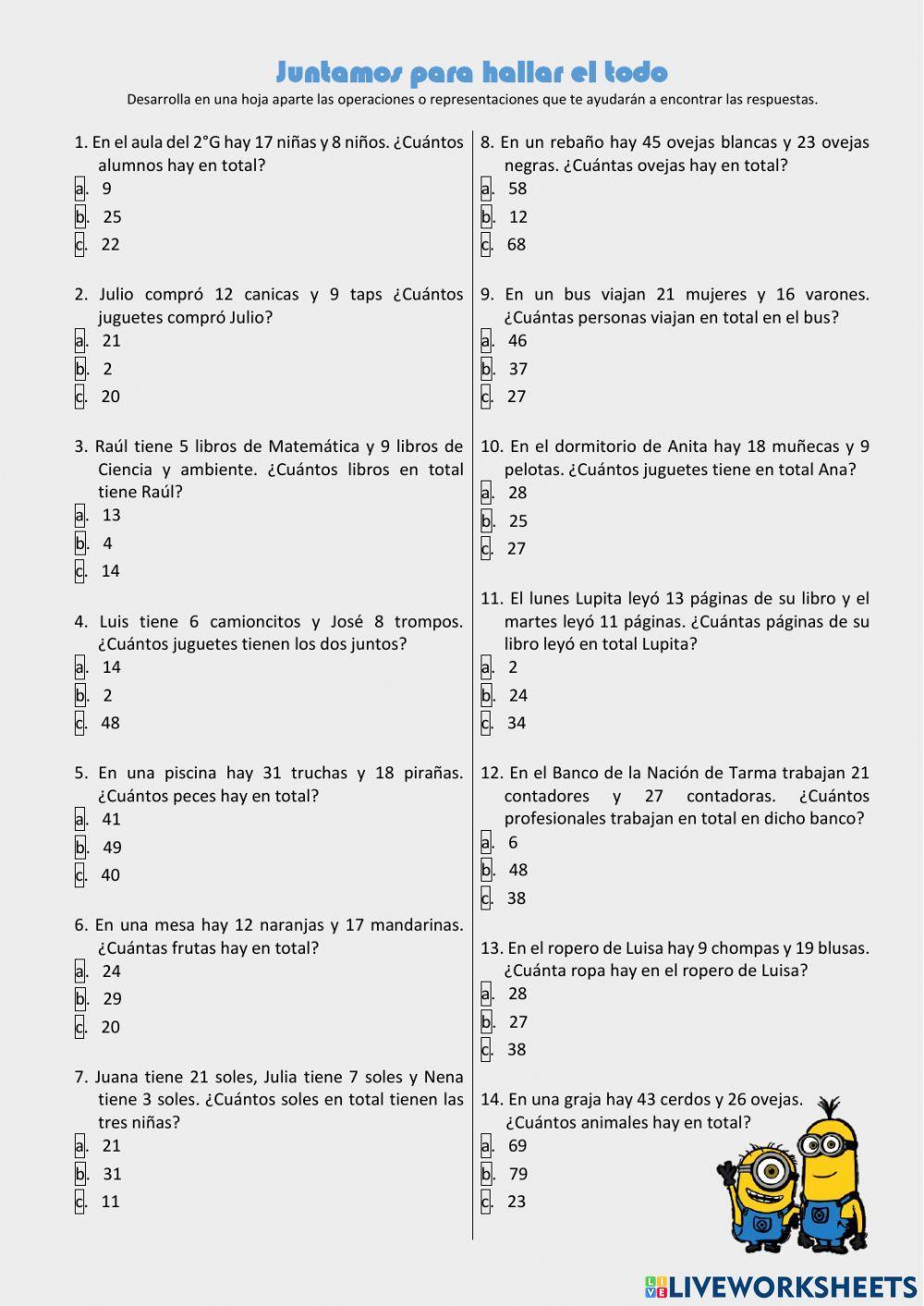 Juntamos para hallar el todo