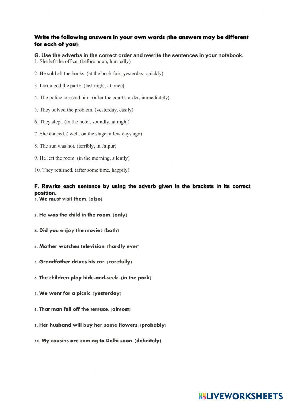 C6 ENG ADVERBS REVISION