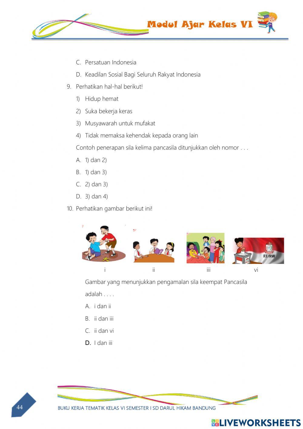 Penerapan Nilai Sila Keempat dan Kelima Pancasila