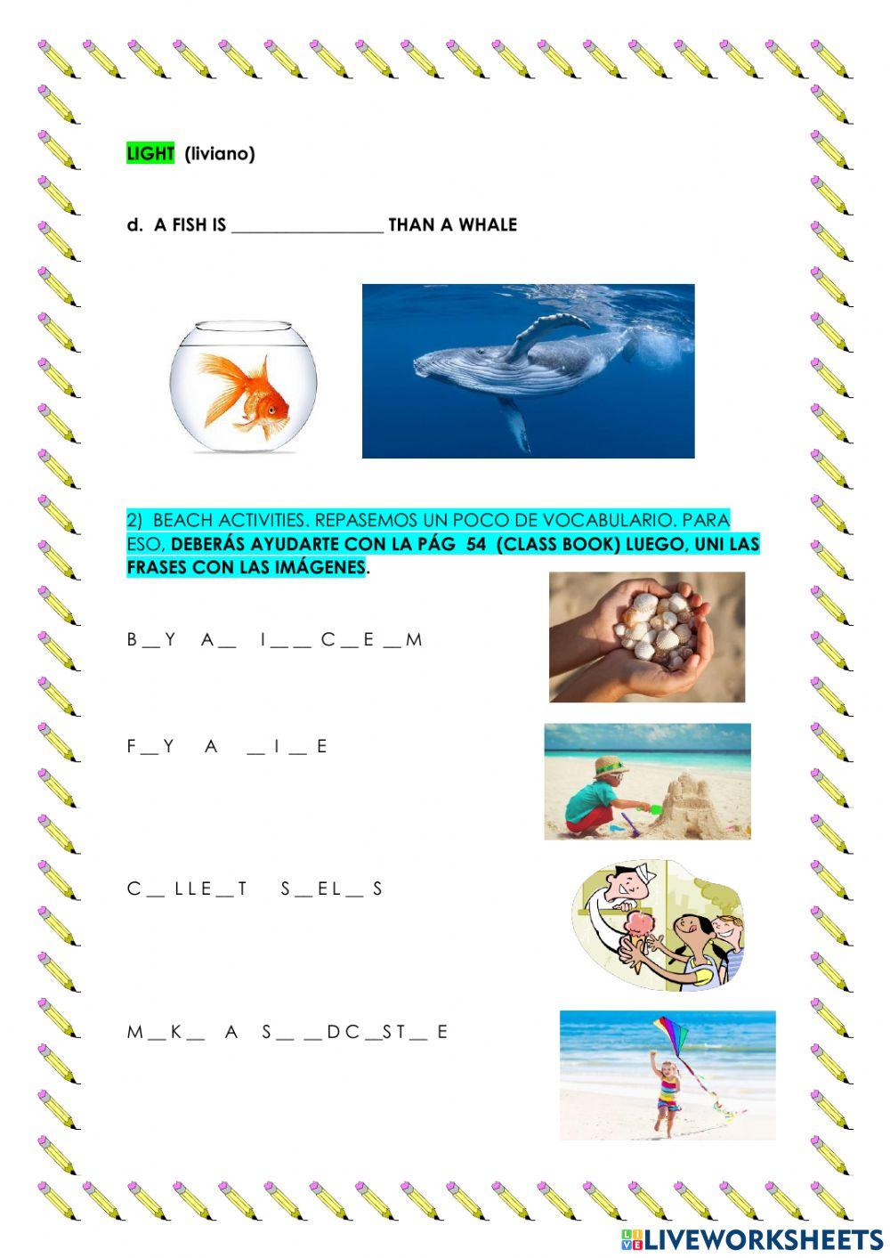 Comparatives and Superlatives, beach activities