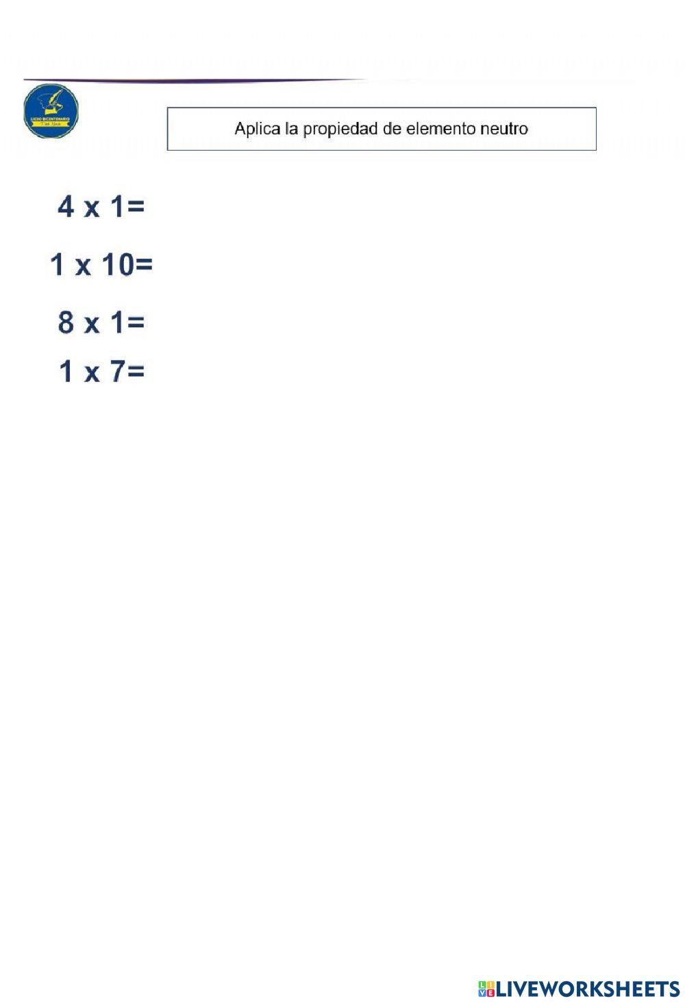 Propiedades de la multiplicación