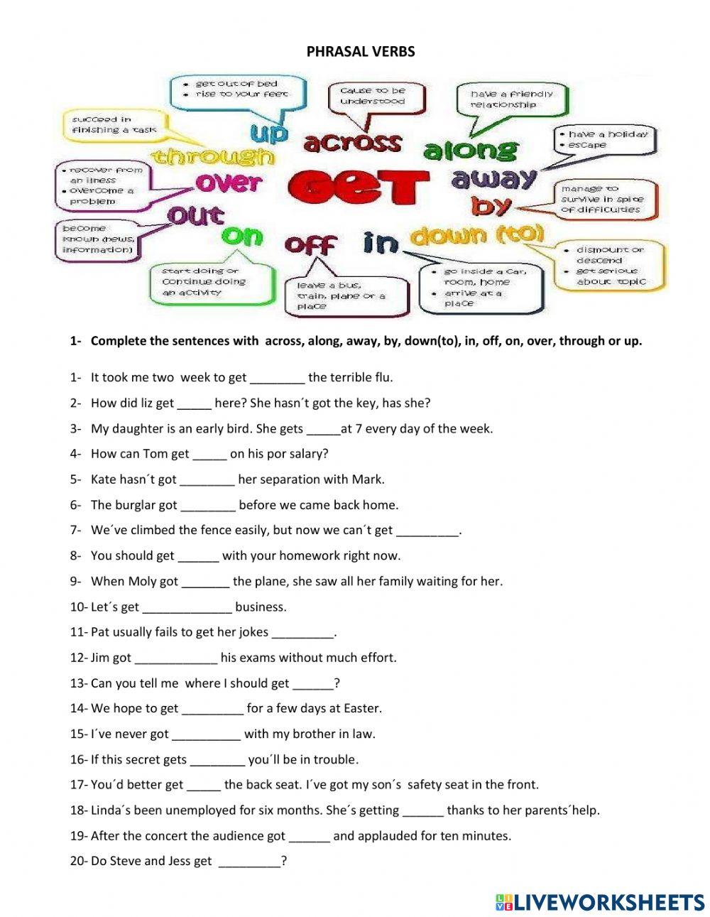 Phrasal verbs. get