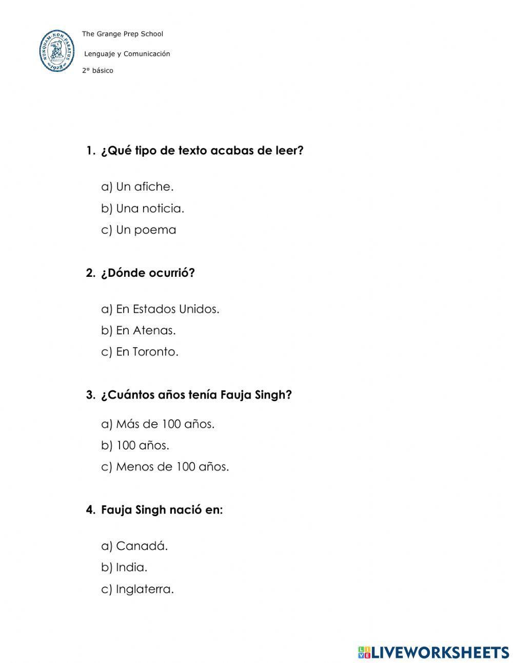 Comprensión lectora - Noticia