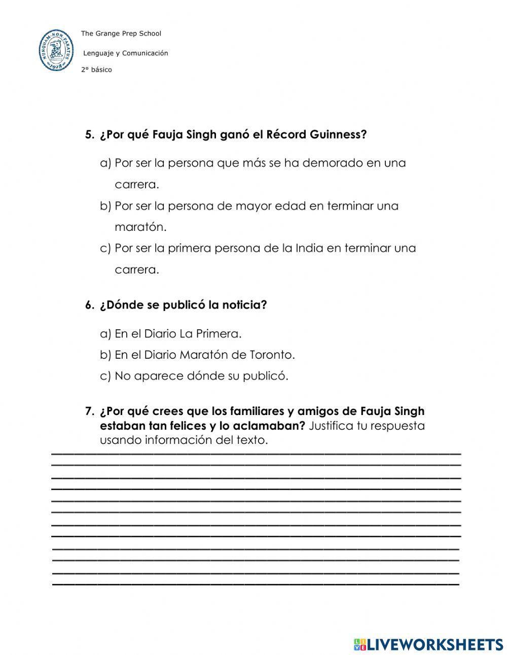 Comprensión lectora - Noticia