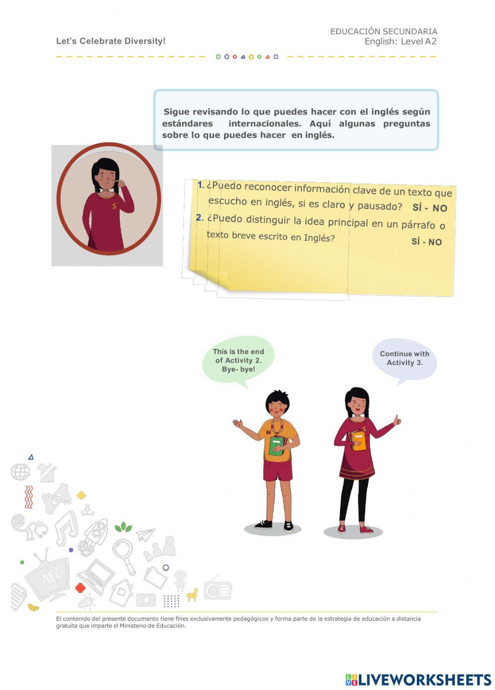 Activity 2- Level A2: Let's promote diversity