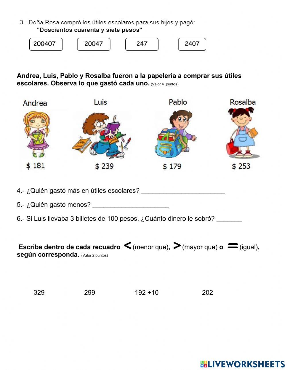 Examen Diagnóstico Matemáticas