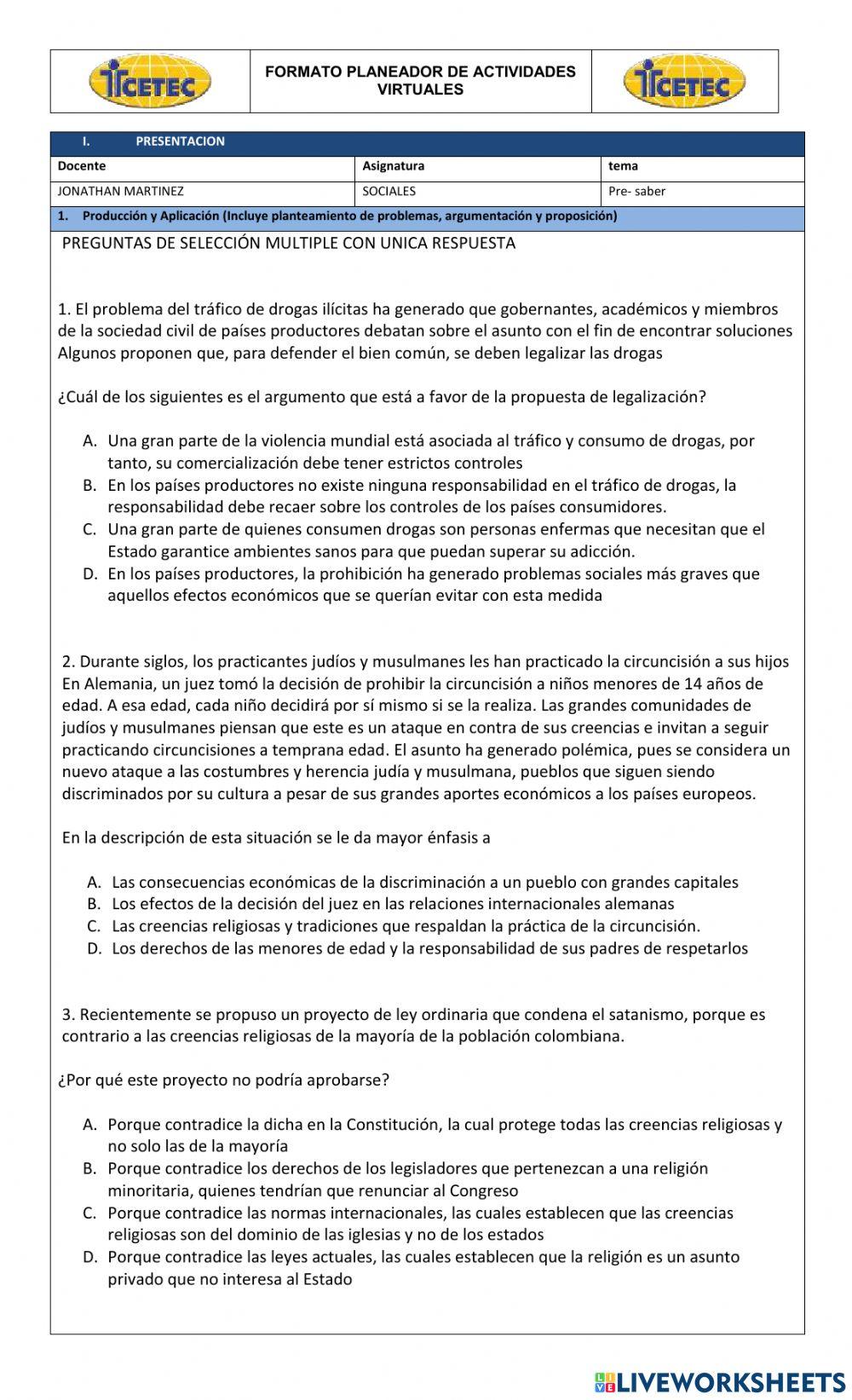 Pre saber competencias